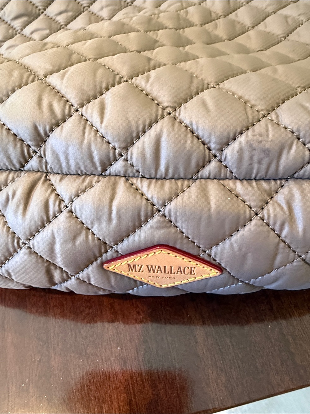 MZ Wallace Quilted Nylon Crossbody in Light Taupe - Picture 3 of 7